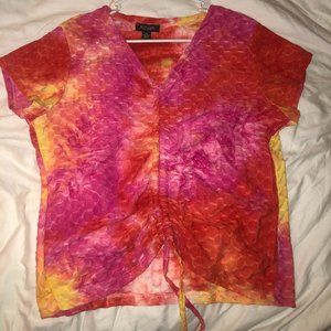 Womens tie dye short sleeve v neck